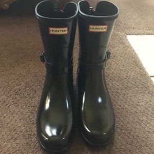 Black Hunter Ankle Rain Boots